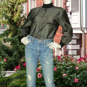 Women's Vintage Mercedes & Adrienne Button Up Top Silk Shirt Blouse M